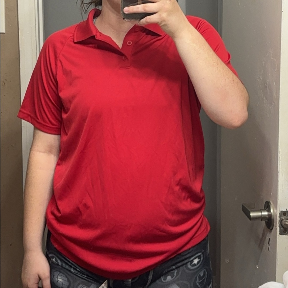 red polo shirt